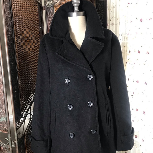 Lands' End Jackets & Blazers - Lands' End Women's Classic Black Peacoat